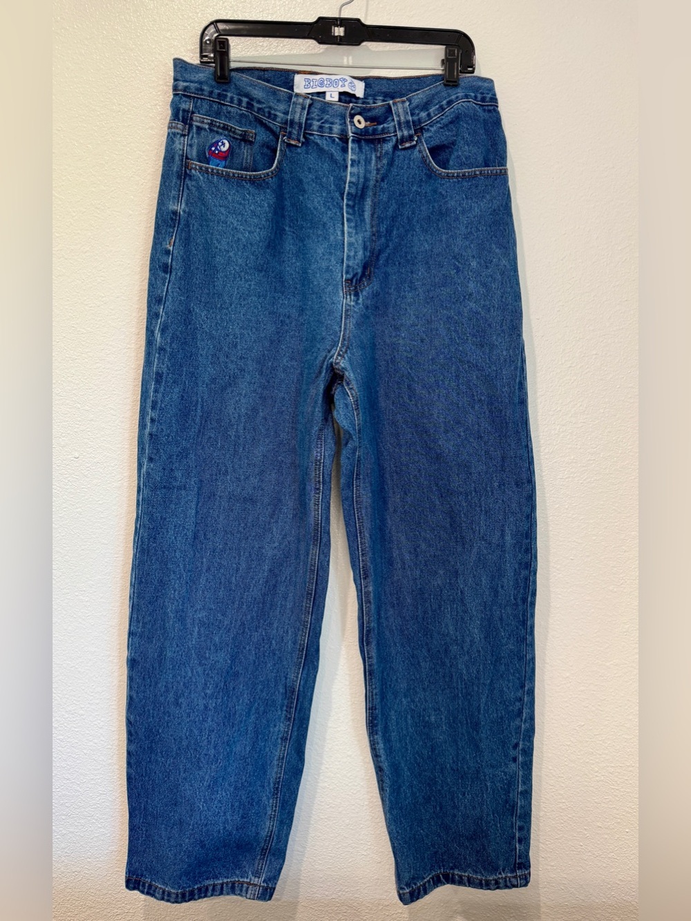 Polar Skate Co. Medium Blue Big Boy Jeans Tapered Fit Denim Skatewear Y2K Size L